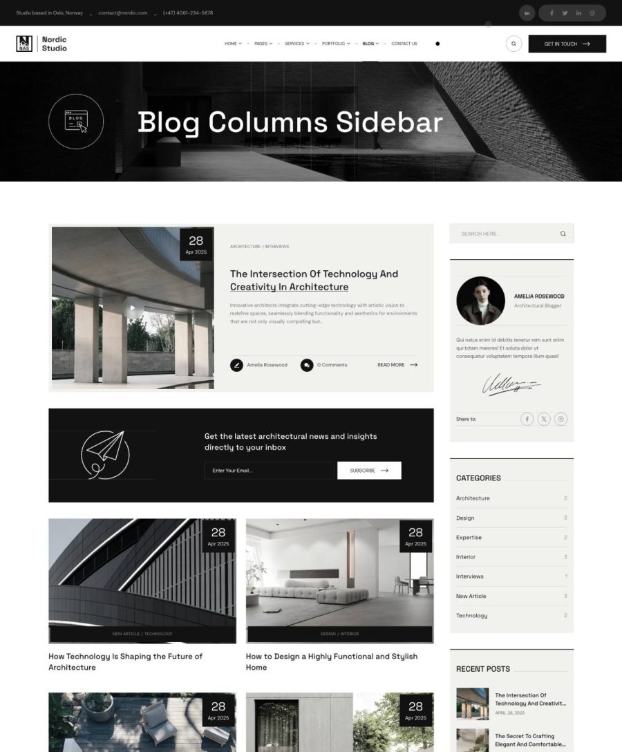 Blog Right Sidebar
